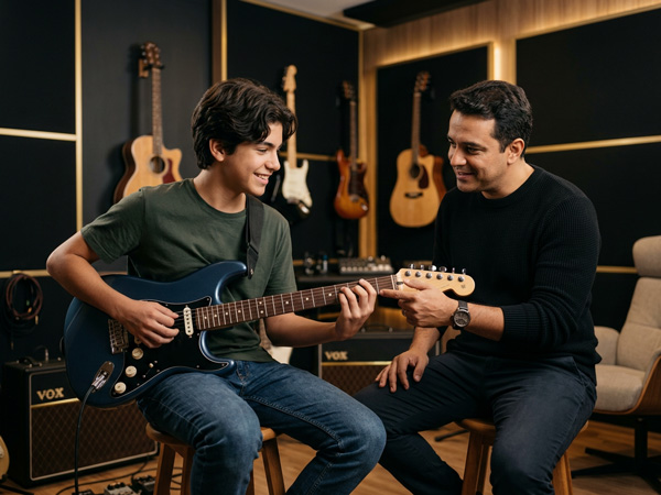 Aula de Guitarra na Musicando Anália Franco