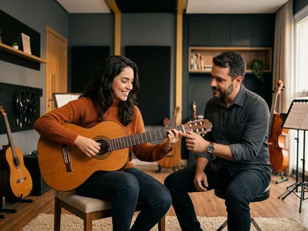 Aula de Violão na Musicando Anália Franco